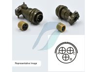Allied 3 Pin Cable Straight Circular Threaded Coupling Male Connector