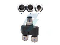 Spectra M12-5Y 5 Pin M12 Y-Splitter Male 2 Female