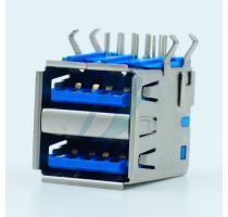 Spectra USB A Female PCB Right Angle Double Decker (3.0)