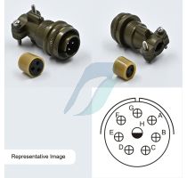 Allied 8 Pin Cable Straight Circular Threaded Coupling Male Connector