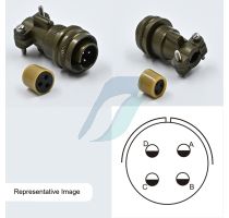 Allied 4 Pin Cable Straight Circular Threaded Coupling Male Connector
