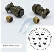 Allied 8 Pin Cable Straight Circular Threaded Coupling Female Connector
