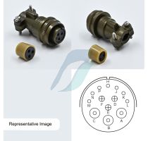 Allied 13 Pin Cable Straight Circular Threaded Coupling Female Connector