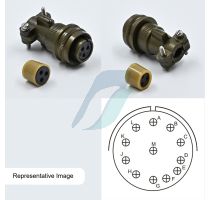 Allied 12 Pin Cable Straight Circular Threaded Coupling Female Connector