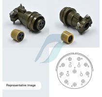 Allied 14 Pin Cable Straight Circular Threaded Coupling Female Connector
