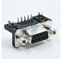 Amphenol FCI 9 Pin D-Sub Female Right Angle Delta Type With Stud & Nut