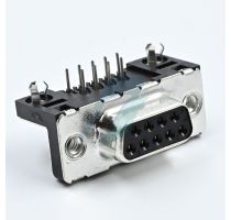 Amphenol FCI 9 Pin D-Sub Female Right Angle Delta Type W/O Stud & Nut