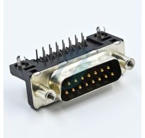 Amphenol FCI 15 Pin D-Sub Male Right Angle Delta Type With Stud & Nut