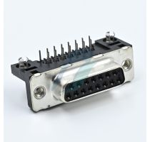 Amphenol FCI 15 Pin D-Sub Female Right Angle Delta Type W/O Stud & Nut