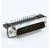 Amphenol FCI 25 Pin D-Sub Male Right Angle Delta Type W/O Stud & Nut