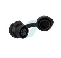 Cnlinko LP12 125V 5A 4 Pin Female Panel IP67 Waterproof Power Connector Plastic Shell Solder Terminal