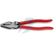 Knipex 02 01 225 SB High Leverage Combination Pliers plastic coated black atramentized 225 mm (self-service card/blister)