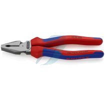 Knipex 02 02 200 SB High Leverage Combination Pliers with multi-component grips black atramentized 200 mm (self-service card/blister)