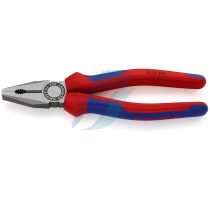 Knipex 03 02 200 SB Combination Pliers with multi-component grips black atramentized 200 mm (self-service card/blister)