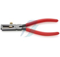 Knipex Insulation Stripper with opening spring, universal plastic coated black atramentized 160 mm (self-service card/blister)