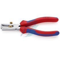 Knipex Insulation Stripper with opening spring, universal with multi-component grips chrome-plated 160 mm (self-service card/blister)