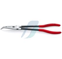 Knipex Long Reach Needle Nose Pliers with transverse profiles plastic coated black atramentized 280 mm