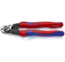 Knipex Wire Rope Cutter forged with multi-component grips, with integrated tether attachment point for a tool tether 190 mm (self-service card/blister)