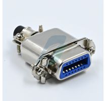 Spectra 14 Pin Centronics Solder Female With Metal Middle Entry Dust Cover