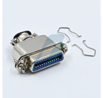Spectra 24 Pin Centronics Solder Female With Metal Middle Entry Dust Cover