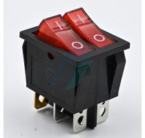Spectra KCD3-201EN SPST Dual B/R Illuminated Rocker Switch