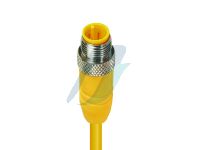 Lumberg Automation M12 male straight 4-pin A-coded yellow body single-ended cordset [2 Mtrs]