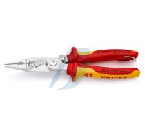 Knipex Pliers for Electrical Installation insulated with multi-component grips, VDE-tested with integrated insulated tether attachment point for a tool tether chrome-plated 200 mm