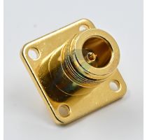 Spectra N Female Panel Gold Plated