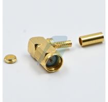 Spectra SMA Male Crimp RG-174 Right Angle Gold Plated