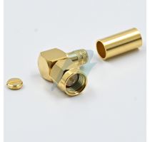 Spectra SMA Male Crimp RG-58 Right Angle Gold Plated