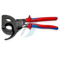 Knipex Cable Cutter (ratchet principle, 3-stage) with multi-component grips black atramentized 320 mm