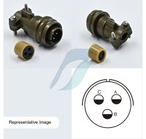 Allied 3 Pin Cable Straight Circular Threaded Coupling Male Connector