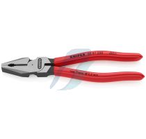 Knipex 02 01 200 SB High Leverage Combination Pliers plastic coated black atramentized 200 mm (self-service card/blister)
