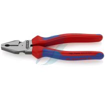 Knipex 02 02 180 SB High Leverage Combination Pliers with multi-component grips black atramentized 180 mm (self-service card/blister)