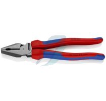 Knipex 02 02 225 SB High Leverage Combination Pliers with multi-component grips black atramentized 225 mm (self-service card/blister)