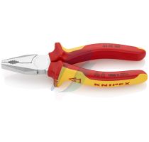 Knipex Combination Pliers insulated with multi-component grips, VDE-tested chrome-plated 160 mm (self-service card/blister)