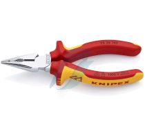 Knipex Needle-Nose Combination Pliers insulated with multi-component grips, VDE-tested chrome-plated 145 mm (self-service card/blister)