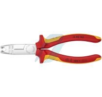 Knipex Stripping Pliers insulated with multi-component grips, VDE-tested chrome-plated 165 mm