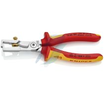 Knipex StriX Insulation strippers with cable shears insulated with multi-component grips, VDE-tested chrome-plated 180 mm (self-service card/blister)