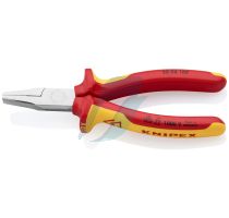 Knipex Flat Nose Pliers insulated with multi-component grips, VDE-tested chrome-plated 160 mm