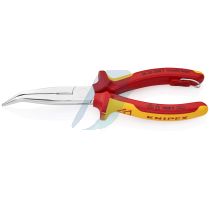Knipex Snipe Nose Side Cutting Pliers (Stork Beak Pliers) insulated with multi-component grips, VDE-tested with integrated insulated tether attachment point for a tool tether chrome-plated 200 mm