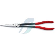 Knipex Long Reach Needle Nose Pliers with transverse profiles plastic coated black atramentized 280 mm