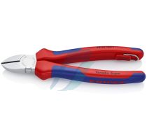 Knipex Diagonal Cutter with multi-component grips, with integrated tether attachment point for a tool tether chrome-plated 180 mm
