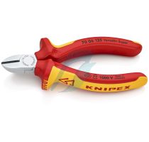 Knipex Diagonal Cutter insulated with multi-component grips, VDE-tested chrome-plated 125 mm