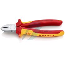 Knipex Diagonal Cutter insulated with multi-component grips, VDE-tested chrome-plated 180 mm (self-service card/blister)