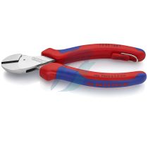 Knipex X-Cut Compact Diagonal Cutter with multi-component grips, with integrated tether attachment point for a tool tether chrome-plated 160 mm (self-service card/blister)