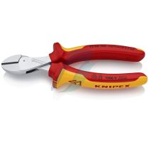 Knipex X-Cut Compact Diagonal Cutter high lever transmission insulated with multi-component grips, VDE-tested chrome-plated 160 mm (self-service card/blister)