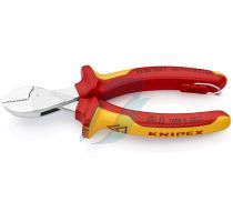 Knipex X-Cut Compact Diagonal Cutter insulated with multi-component grips, VDE-tested with integrated insulated tether attachment point for a tool tether chrome-plated 160 mm (self-service card/blister)