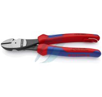 Knipex High Leverage Diagonal Cutter with multi-component grips, with integrated tether attachment point for a tool tether black atramentized 200 mm (self-service card/blister)