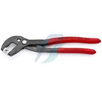 Knipex Hose Clamp Pliers for Click clamps with non-slip plastic coating grey atramentized 180 mm (self-service card/blister)